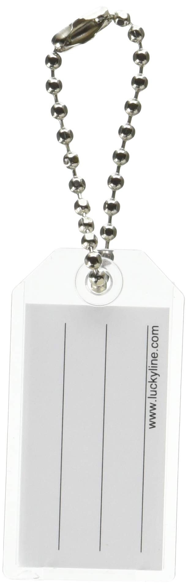Lucky Line Key Tag w/Ball Chain Clear 100/box (2010010) - Image 1